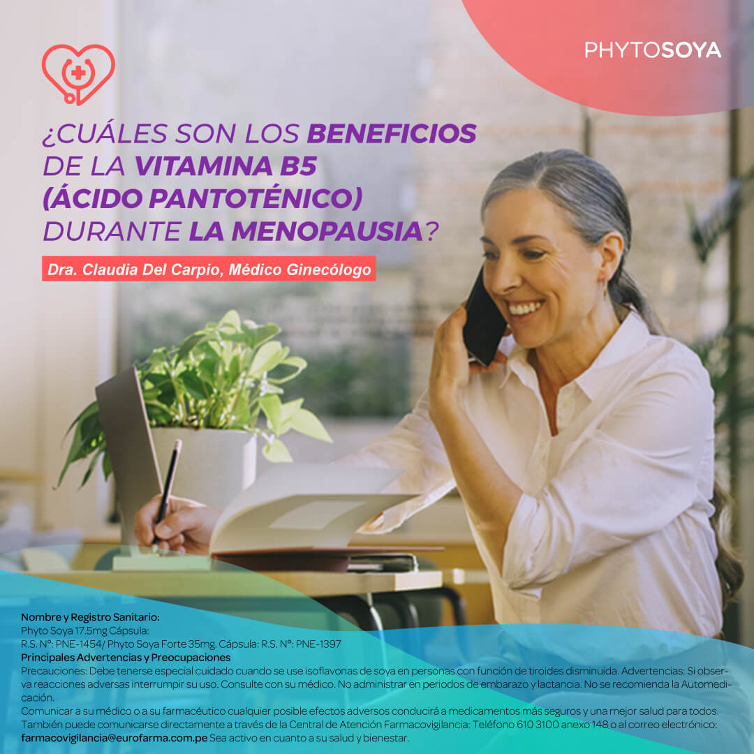 ¿Cuáles son los beneficios de la Vitamina B5 (Ácido Pantoténico) durante la menopausia?