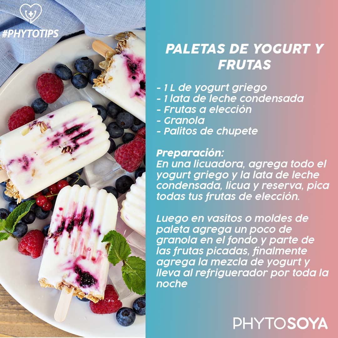 Paletas de yogurt y frutas - Phyto soya